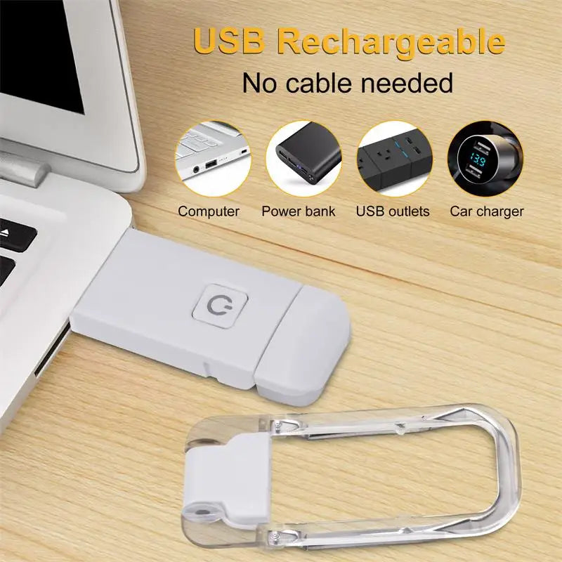LED USB Rechargeable, Portable, Clip-on Book Light