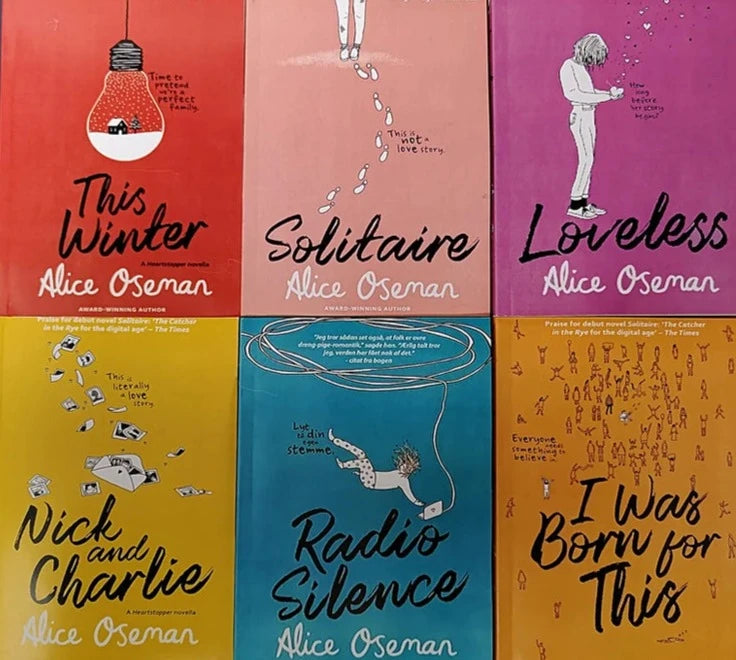 Libro de 6 libros de Alice Oseman en inglés, novela solitaria, libros de colección de Nick y Charlie sin amor este invierno