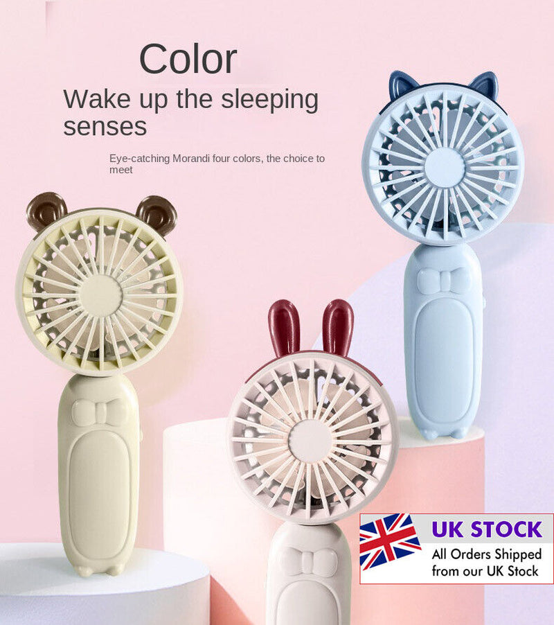 Cooling Fans - Rechargeable Mini Fan Portable Hand-Held Fans on Desk USB Charge