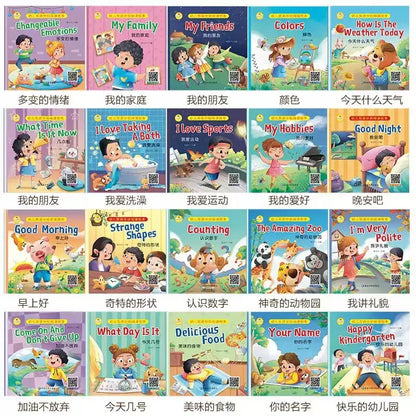Kids Picture Books - English Enlightenment 20 Vol Set Easy Learning English Graded Reading Storybooks for Toddlers Preschool