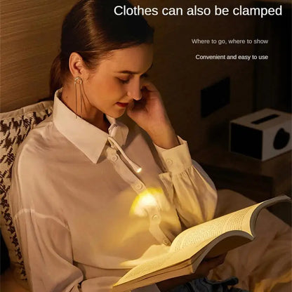 Book Light Reading Lights For Books In Bed Led Book Night Lamp Rechargeable 3 Color Stepless Brightness Clip On Reading Lamp