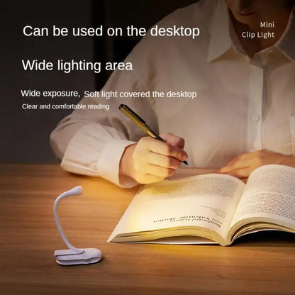 Book Light Reading Lights For Books In Bed Led Book Night Lamp Rechargeable 3 Color Stepless Brightness Clip On Reading Lamp