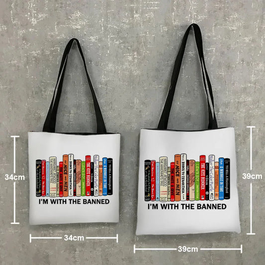 Bolso de hombro tipo tote de libros 'Estoy con los libros prohibidos'